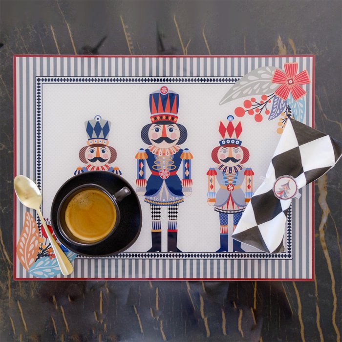 SET 2 TOVAGLIETTE NATALIZIE SCHIACCIANOCI