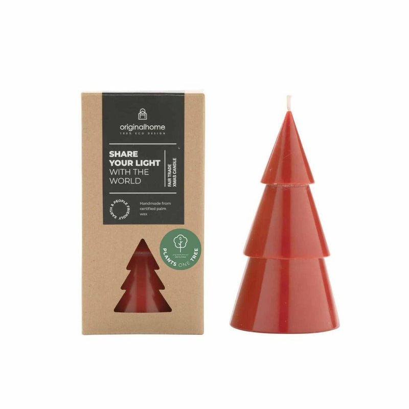 TREE CANDLE WARM RED L
