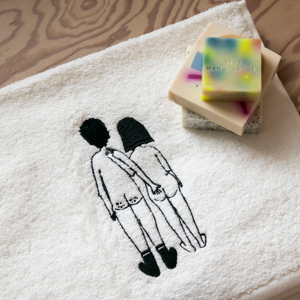 GUEST TOWEL NAKED COUPLE BACK HELEN B