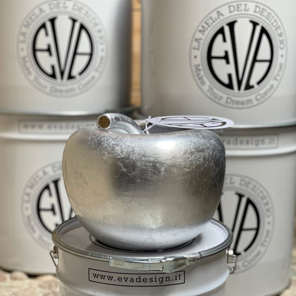 EVA LA MELA DEL DESIDERIO DECOR FOGLIA ARGENTO